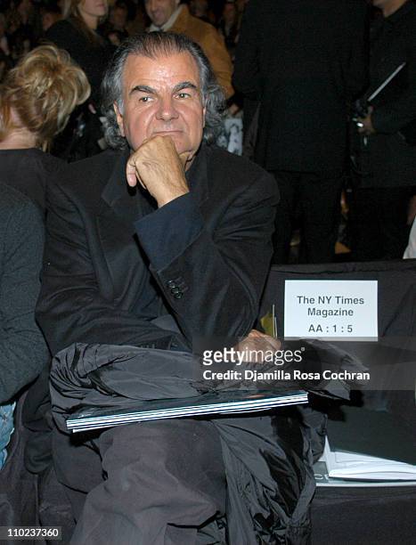 Patrick Demarchelier at BCBG Max Azria during Olympus Fashion Week Fall 2005 - BCBG Max Azria - Front Row at Bryant Park in New York City, New York,...
