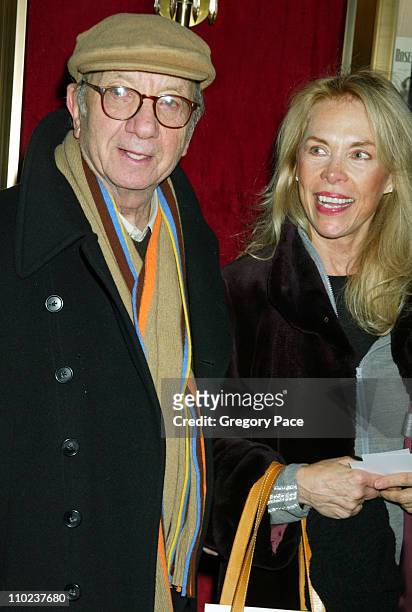 Neil Simon and wife Elaine Joyce during "The Aviator" New York City Premiere - Inside Arrivals at Ziegfeld Theater in New York City, New York, United...