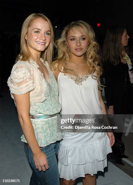 Kate Reinders and Hayden Panettiere during Olympus Fashion Week Fall 2005 - Rebecca Taylor - Front Row at The Plaza, Bryant Park in New York City,...