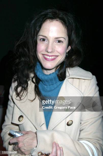 Mary Louise Parker during Olympus Fashion Week Fall 2005 - Chaiken - Front Row at Bryant Park Tents in New York City, New York, United States.