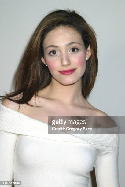 Emmy Rossum during Olympus Fashion Week Fall 2005 - Ralph Lauren - Front Row and Arrivals at The Annex in New York City, New York, United States.