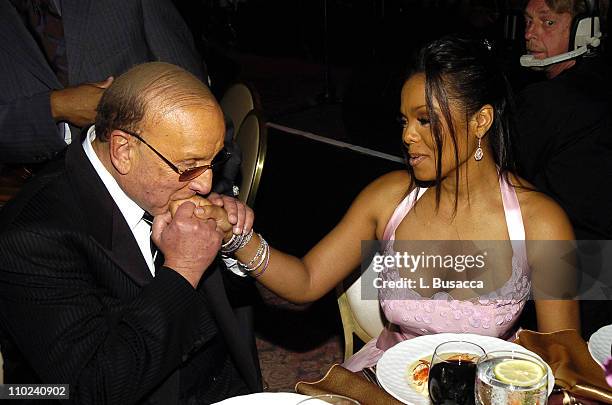 Clive Davis and Janet Jackson during Clive Davis' 2005 Pre-GRAMMY Awards Party - Dinner and Show at Beverly Hills Hotel in Beverly Hills, California,...