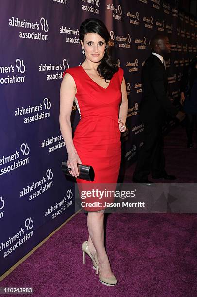 Actress Idina Menzel arrives at the 19th annual "A Night At Sardi's" fundraiser and awards dinner benefitting the Alzheimer's Association at the...