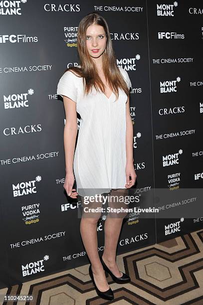 Model Fruzsina Molnar attends the Cinema Society and Montblanc screening of "Cracks" at the Tribeca Grand Hotel on March 16, 2011 in New York City.