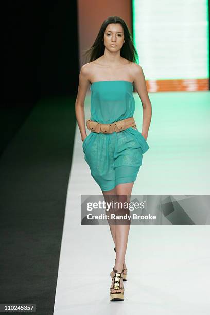 Model wearing Walter Rodrigues Spring/Summer 2006 during Rio Fashion Week Spring/Summer 2006 - Walter Rodrigues - Runway at MAM in Rio de Janiero,...