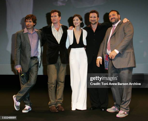Robert Downey Jr., Val Kilmer, Michelle Monaghan, writer-director Shane Black and producer Joel Silver