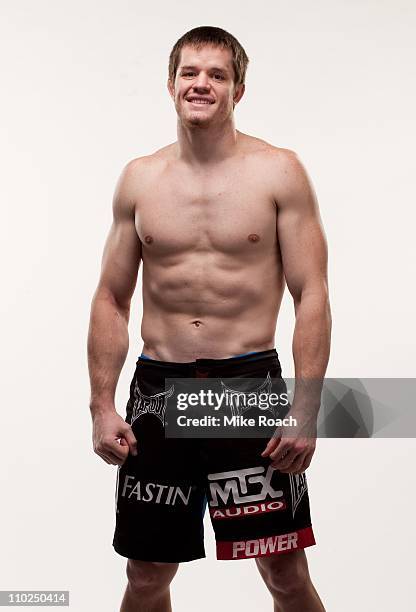 Dollaway poses for a portrait backstage after defeating Joe Doerksen at UFC 119 on September 25, 2010 in Indianapolis, Indiana.