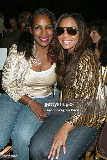 Ashanti and mother Tina Douglas during Olympus Fashion Week Spring 2006 - Kai Milla - Inside Arrivals and Front Row at Celeste Bartos Forum, New York...