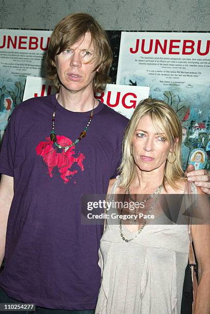 Thurston Moore and Kim Gordon of Sonic Youth during "Junebug" New York City Premiere - Inside Arrivals at Loews 19th Street in New York City, New...