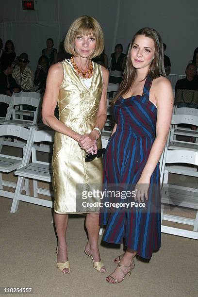 Anna Wintour and daughter Bee Shaffer during Olympus Fashion Week Spring 2006 - Temperley London - Front Row and Backstage at Bryant Park in New York...