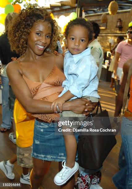 June Ambrose with son during T-Boz, Life & Style Weekly, Make A Wish Foundation Present Chase's Closet Launch at The Park in New York City, New York,...