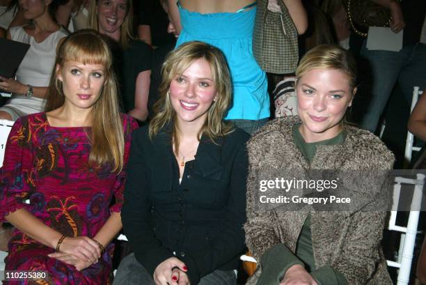 Tara Subkoff, Scarlett Johansson and Jaime King during Olympus Fashion Week Spring 2006 - Roland Mouret - Sponsored by Motorola - Front Row and...