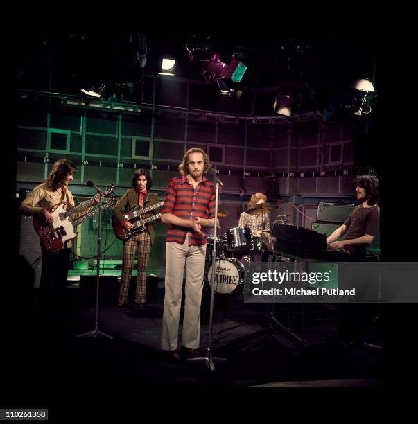 Family perform on BBC Old Grey Whistle Test TV show, London L-R John Wetton , John Whitney, Roger Chapman, Rob Townsend, John Poli Palmer.