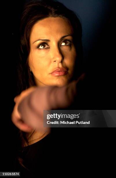 Actress Sabrina Ferilli backstage at the 2003 Venice Film Festival.