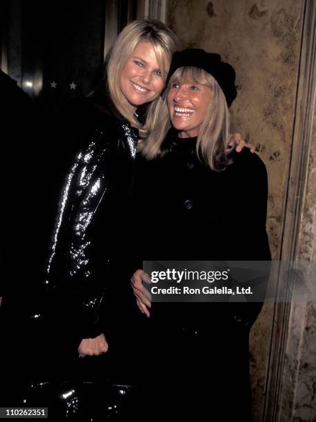 Model Christie Brinkley and mother Marge Brinkley attend Eartha Kitt's Cabaret Concert Performance on January 4, 1996 at Cafe Carlyle in New York...
