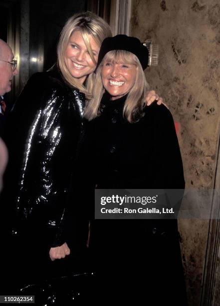 Model Christie Brinkley and mother Marge Brinkley attend Eartha Kitt's Cabaret Concert Performance on January 4, 1996 at Cafe Carlyle in New York...