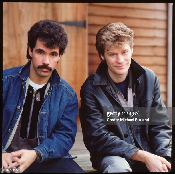 Hall And Oates, portrait, Upstate New York, February 1983, L-R John Oates, Daryl Hall.