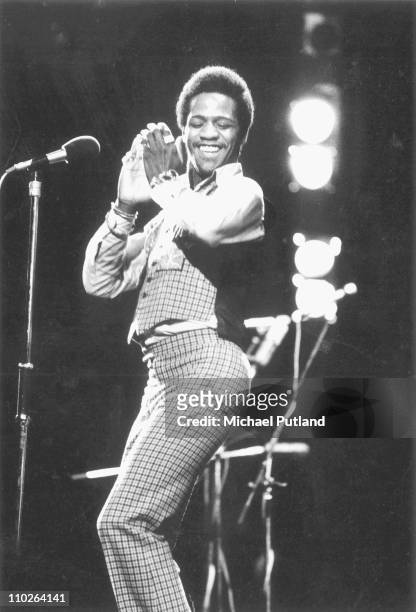 American singer Al Green performs on stage, London, 19th May 1973.