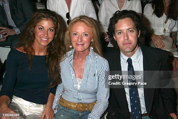 Dylan Lauren, Ricky Lauren and David Lauren during Olympus Fashion Week Spring 2006 - Ralph Lauren - Front Row at The Annex in New York City, New...