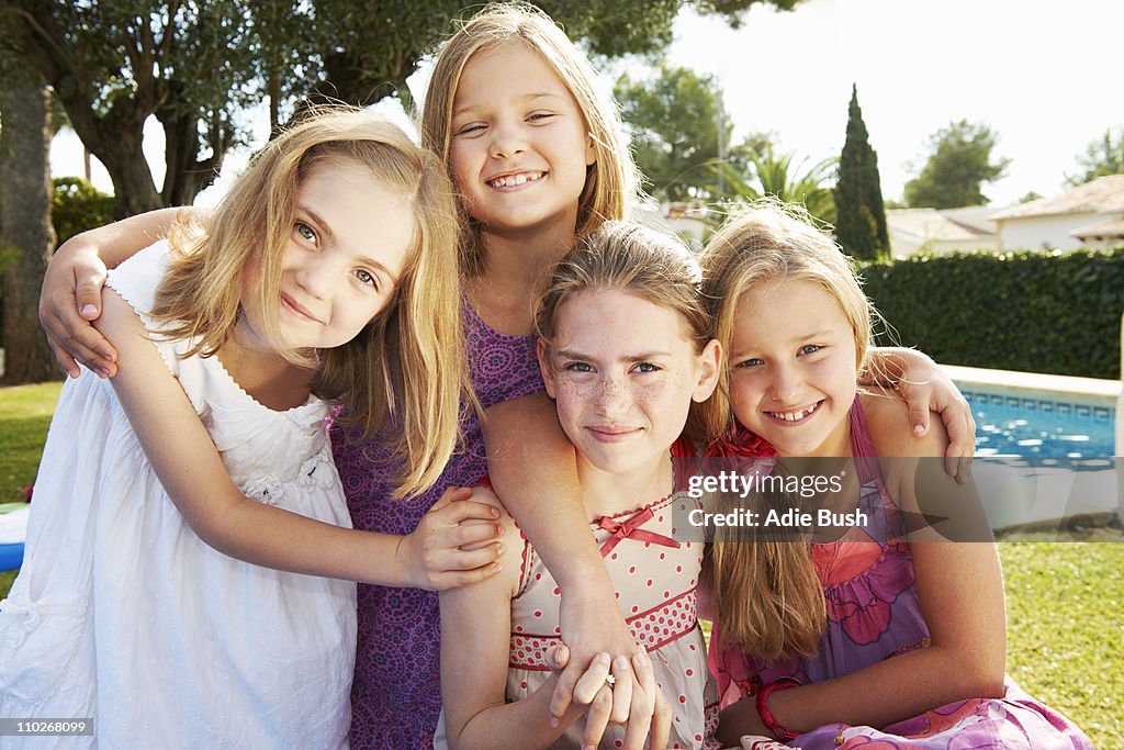 Group of girls hugging