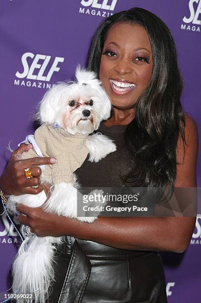 Star Jones and her dog Pinky during The Grand Opening of the "Self Magazine" Self Center - Arrivals and Inside the Party at Self Center in New York...