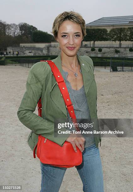 Helene De Fougerolles during Paris Fashion Week - Pret a Porter Spring/Summer 2006 - Celine - Departures at Tuileries in Paris, France.