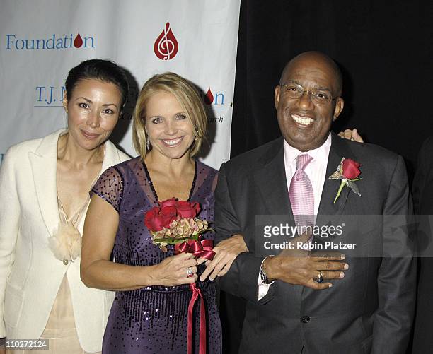 Ann Curry, Al Roker and Katie Couric during 30th Annual TJ Martell Foundation Gala at The Marriott Marquis Hotel in New York, New York, United States.