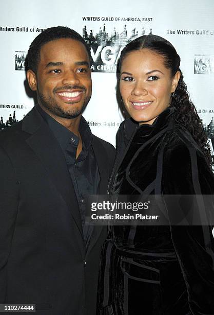 Larenz Tate and wife Tomasina during The 58th Annual Writers Guild Awards - Arrivals at The Waldorf Astoria Starlight Roof in New York, New York,...