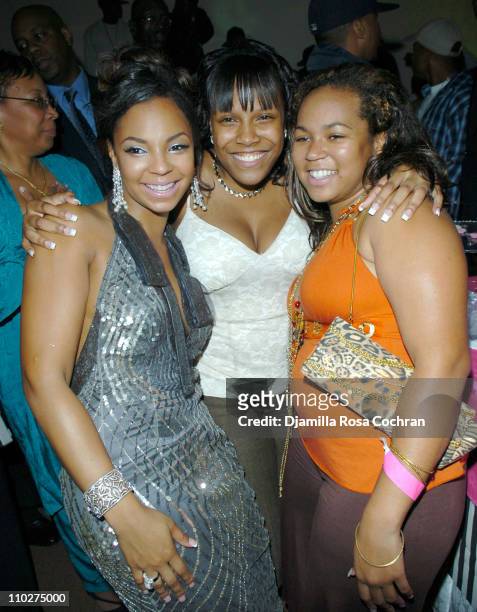 Ashanti, Quin and Kenashia Douglas during Ashanti's 25th Birthday Surprise Party - Inside at Glo in New York City, New York, United States.