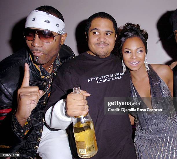 Seven, Irv Gotti and Ashanti during Ashanti's 25th Birthday Surprise Party - Inside at Glo in New York City, New York, United States.