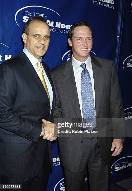 Joe Torre and David Cone during Joe Torre Safe at Home Foundation's Third Annual Gala at Pierre Hotel in New York City, New York, United States.