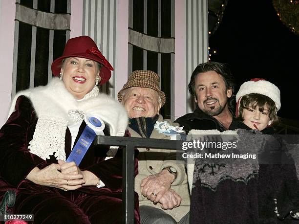 Mickey Rooney with wife Jan Rooney and son Chris Aber.