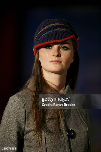Anouck Lepere wearing Trovata Fall 2006 during Olympus Fashion Week Fall 2006 - Trovata - Runway at The Supper Club in New York City, New York,...