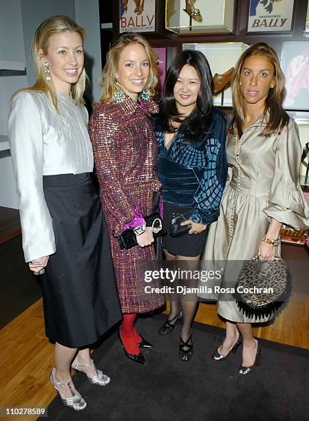 Blair Hussain wearing BALLY shoes, Coralie Charriol, Susan Shin wearing BALLY shoes and Dori Cooperman