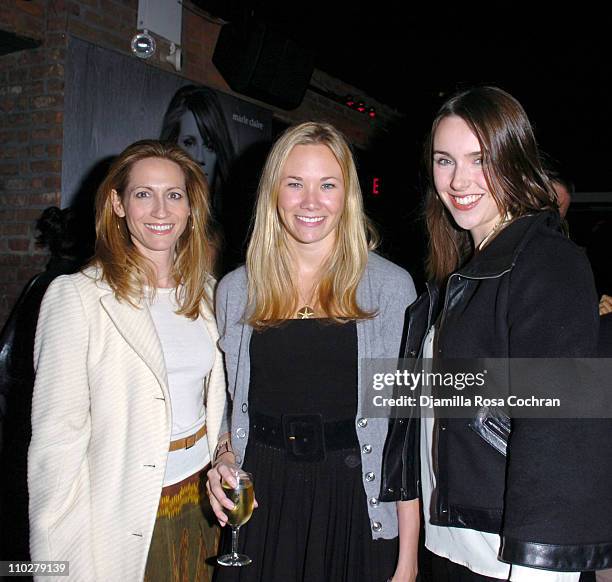 Dana Gers, Kathryn Floyd and Tara Hannert during MARIE CLAIRE Celebrates Fashion Beauty - October 24, 2005 at Home in New York City, New York, United...