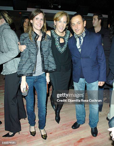 Jessica Nagel, Susan Plagemann and Gilles Mendel during MARIE CLAIRE Celebrates Fashion Beauty - October 24, 2005 at Home in New York City, New York,...