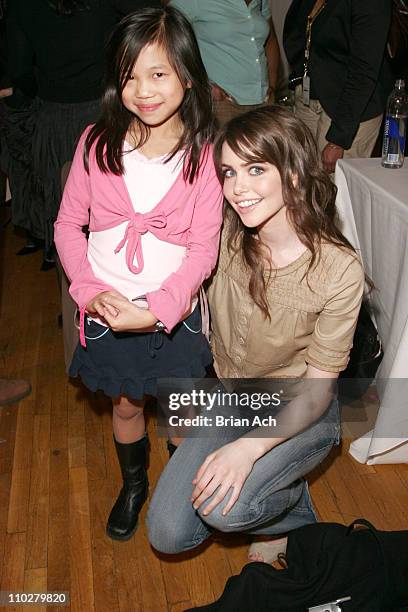 Nicole Linkletter and fan during Olympus Fashion Week Fall 2006 - Alice and Olivia - Backstage And Party in New York, New York, United States.