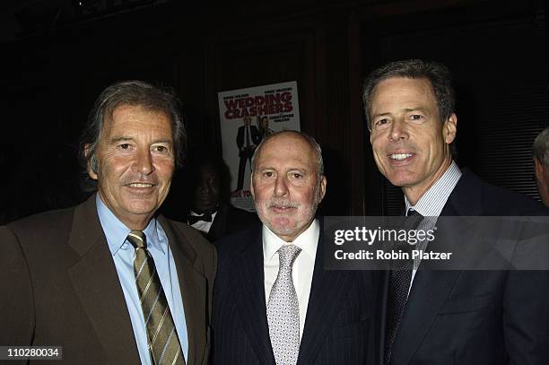 Bob Shaye, Michael Lynne and Jeff Bewkes during Brooklyn College 2005 Dinner and Awards Gala Honoring Alumni Michael Lynne at Gotham Hall in New...