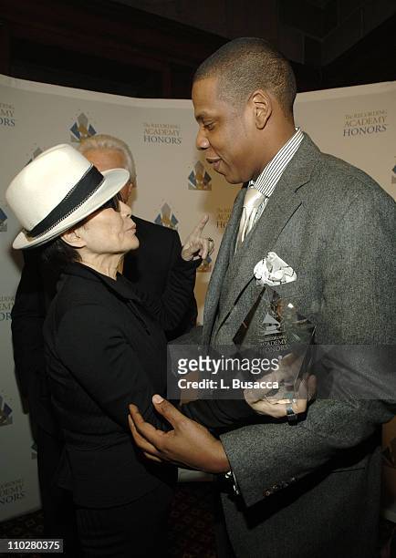 Yoko Ono and Jay-Z during The New York Chapter of the Recording Academy Presents the Recording Academy Honors 2005 - Inside at Gotham Hall in New...