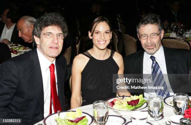 Alan Horn of Warner Bros., Hilary Swank and Barry Meyer of Warner Bros. *Exclusive*