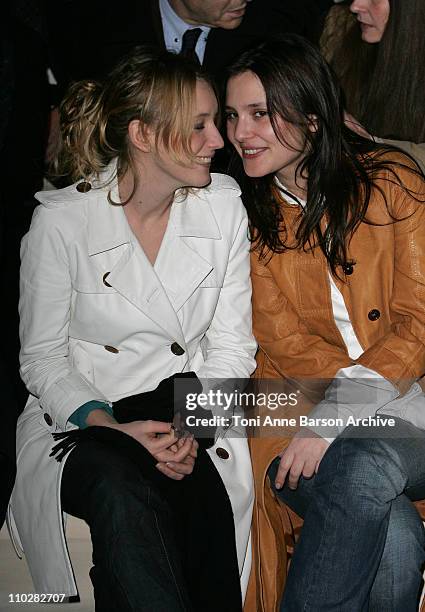 Ludivine Sagnier and Virginie Ledoyen during Paris Fashion Week - Autumn/Winter 2006 - Ready to Wear - Celine - Front Row at Jardins Ephemeres in...