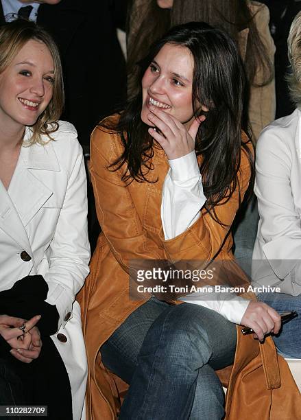 Ludivine Sagnier and Virginie Ledoyen during Paris Fashion Week - Autumn/Winter 2006 - Ready to Wear - Celine - Front Row at Jardins Ephemeres in...