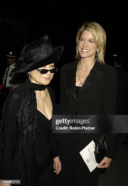 Yoko Ono and Paula Zahn during Cocktail Party for TRH The Prince of Wales and The Duchess of Cornwall at the Museum of Modern Art - November 1, 2005...