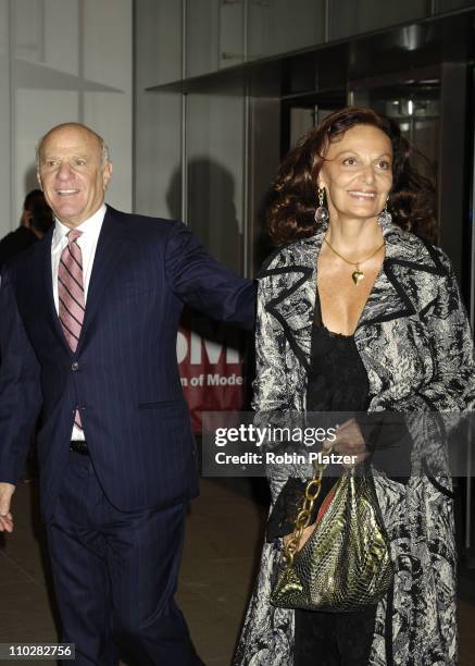 Barry Diller and Diane Von Furstenberg during Cocktail Party for TRH The Prince of Wales and The Duchess of Cornwall at the Museum of Modern Art -...