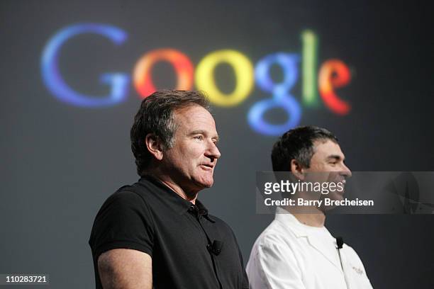 Robin Williams and Larry Page, co-founder of Google