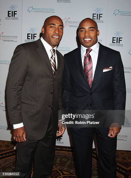 Ronde Barber and Tiki Barber during Katie Couric, EIF and NCCRA Present "Hollywood Meets Motown" Benefit - Arrivals at The Waldorf Astoria Hotel in...