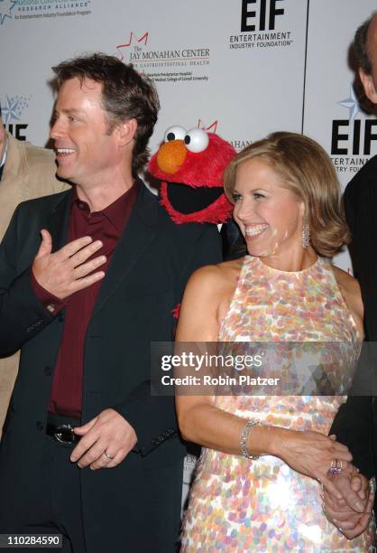Greg Kinnear, Elmo, Katie Couric during Katie Couric, EIF and NCCRA Present "Hollywood Meets Motown" Benefit - Arrivals at The Waldorf Astoria Hotel...