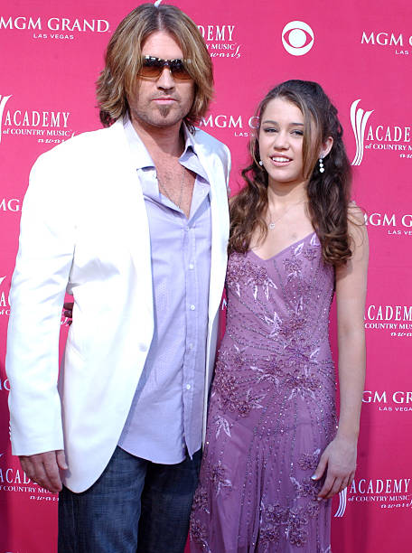 Billy Ray Cyrus and Miley Cyrus during 41st Annual Academy of Country Music Awards - Arrivals at MGM Grand in Las Vegas, Nevada, United States.