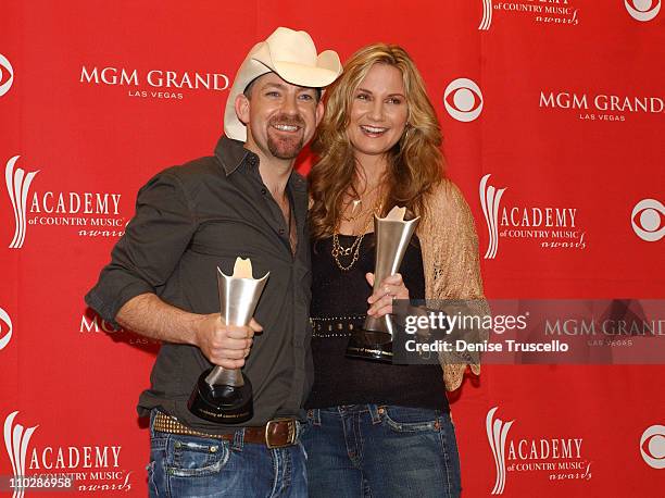 Kristian Bush and Jennifer Nettles of Sugarland during 41st Annual Academy of Country Music Awards - Press Room at MGM Grand in Las Vegas, Nevada,...