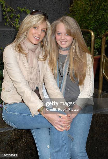 Marla Maples and daughter Tiffany Trump during Marla Maples and Tiffany Trump Sighting in New York - March 28, 2006 in New York City, New York,...
